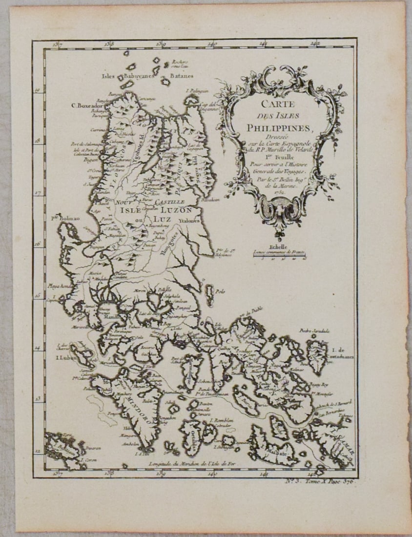 1752 Bellin Map of Northern Portions of the Philippines -- Carte des Isles Philippines Dressee sur (1 of 1)