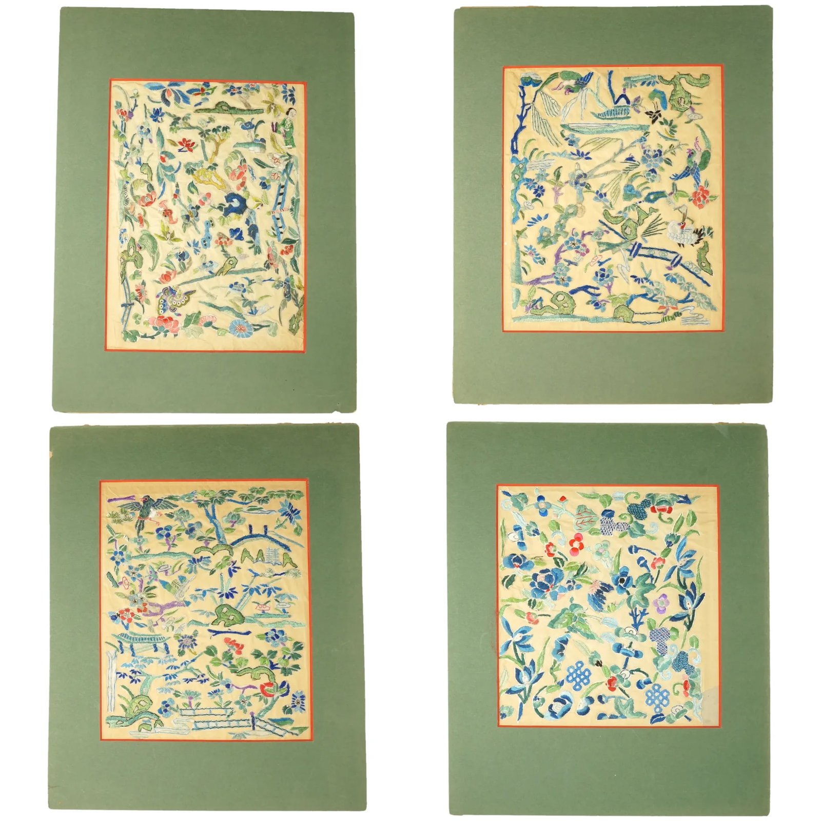 Chinese Embroidery Salesmen Sheets c 1920: Title: Chinese Embroidery Salesmen Sheets c 1920 Size: Inside cutout for mat - 9 ¼” (23.5 cm) tall x 7 ¼” (18.4 cm) wide Outside dimensions – 14” (35.6 cm) tall x 11&