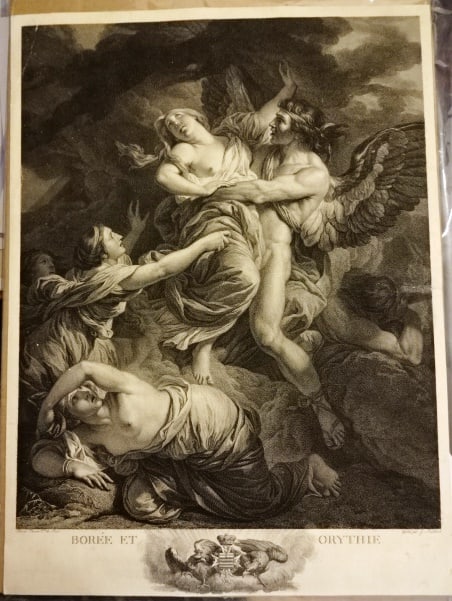 1786 Beautiful Engraving Boree et Orythie (1 of 4)