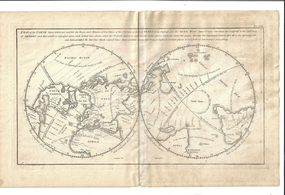 1817 Folding Map of Earth and Transit of Venus (1 of 1)