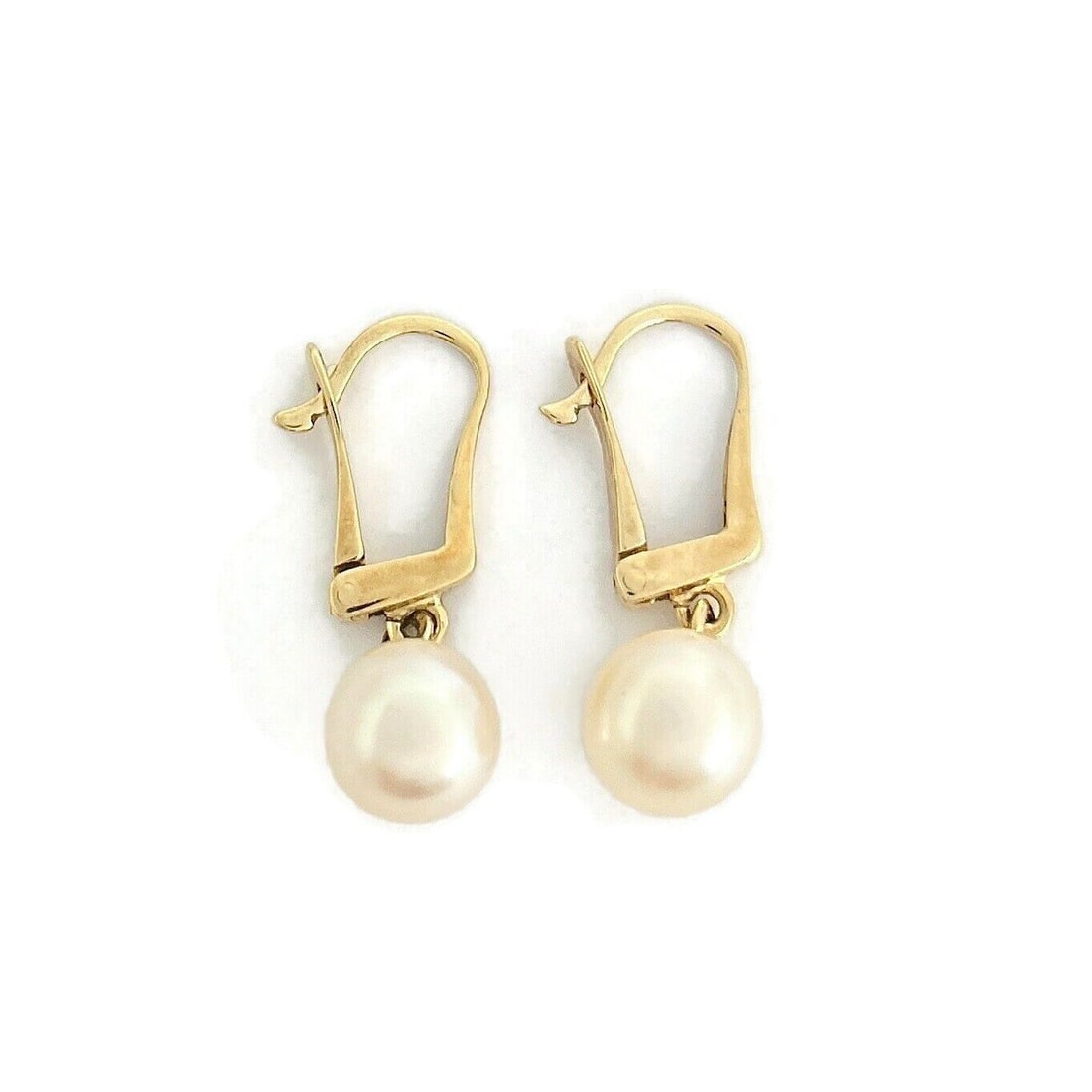 Vintage Pearl Dangle Drop Earrings 14K Yellow Gold, 2.41 Grams (1 of 7)