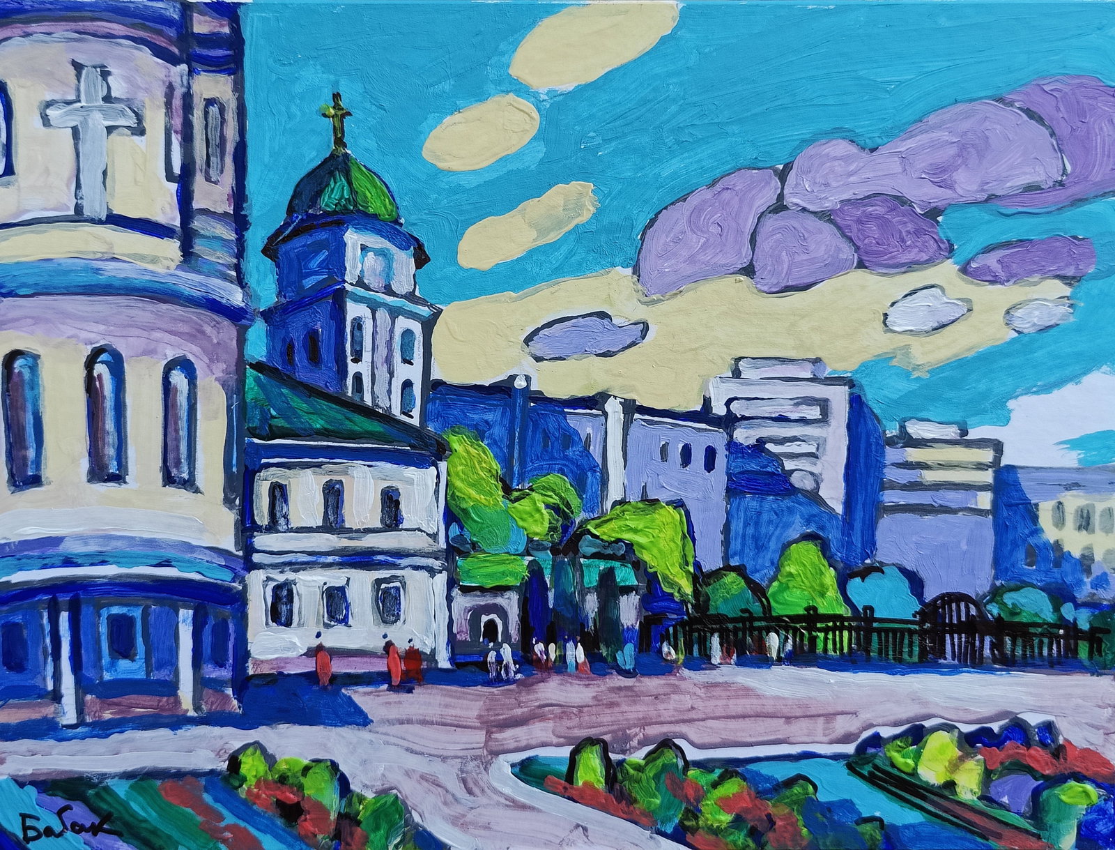 Oil painting Ivano-Frankivsk Monastery Vyacheslav Petrovich Babac (1 of 2)