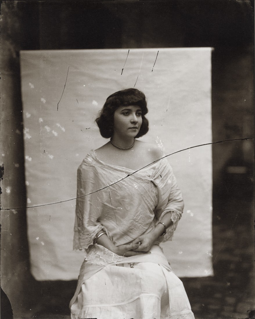 E.J. BELLOCQ - Storyville Portraits (with Necklace): Artist: E.J. Bellocq Title: Storyville Portraits (with Necklace) Medium: Photo Litho, 1996, Italy Dimensions: 7.85x9.85" Description: Heat Wax Mounted on 11x14" Conservation Board Artist Bio: John Ern