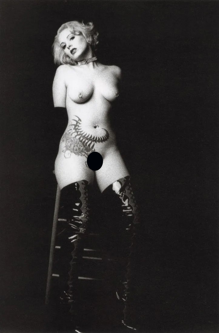 IRINA IONESCO - Femme Tatoutee, New York, 1992: Artist: Irina Ionesco Title: Femme Tatoutee, New York, 1992 Medium: Photo Litho, 1996, Germany Dimensions: 6.85x10.45" Description: Heat Wax Mounted on 11x14" Conservation Board Artist Bio: Irina Ione