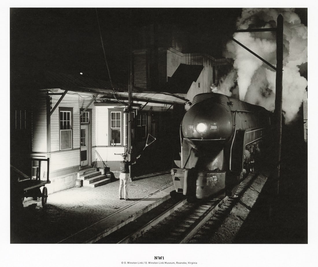 O. WINSTON LINK - Train No. 2 Arrives at Waynesboro: Artist: O. Winston Link Title: Train No. 2 Arrives at the Waynesboro Station, Waynesboro, Virginia, 1955 Medium: Photo Litho, 2019, Germany Dimensions: 10.75x9.05" Description: Unmounted Artist Bio: O