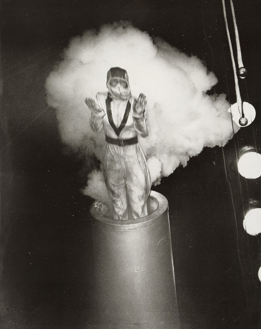 WEEGEE (ARTHUR FELLIG) - Woman Shot from Cannon, NY, 1943: Artist: Weegee (Arthur Fellig) Title: Woman Shot from Cannon, NY, 1943 Medium: Photogravure, 2007, Italy Dimensions: 6.8x8.55" Description: Heat Wax Mounted on 11x14" Conservation Board Artist Bio: We