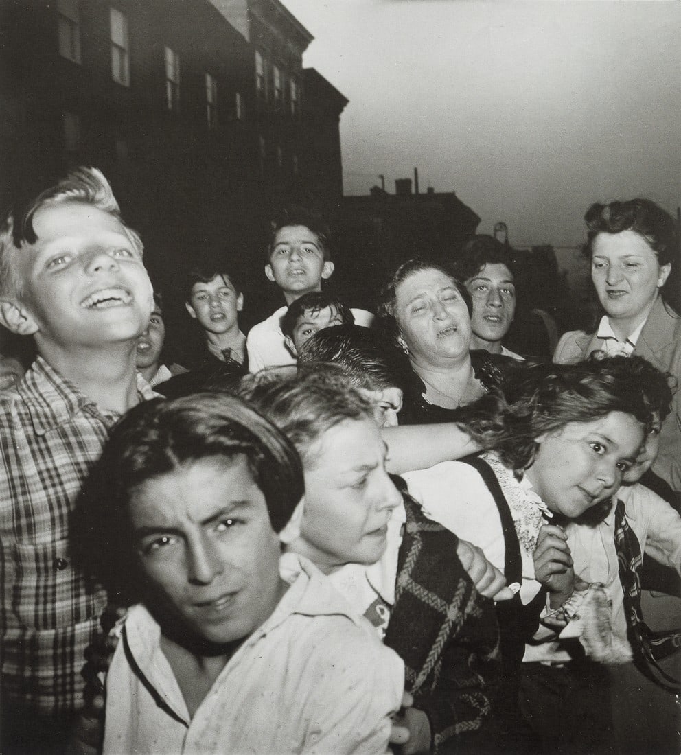 WEEGEE (ARTHUR FELLIG) - Their First Murder, 1941: Artist: Weegee (Arthur Fellig) Title: Their First Murder, 1941 Medium: Photogravure, 2007, Italy Dimensions: 7.45x8.25" Description: Heat Wax Mounted on 11x14" Conservation Board Artist Bio: Weegee wa