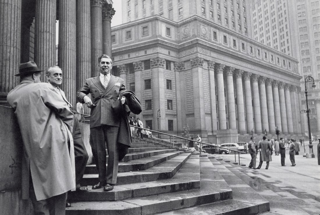 HENRI CARTIER-BRESSON - Civil Court Building, 1947: Artist: Henri Cartier-Bresson Title: Civil Court Building, New York, 1947 Medium: Photo Litho, 1979, USA Dimensions: 10.35x6.95" Description: Heat Wax Mounted on 11x14" Conservation Board Artist Bio: 