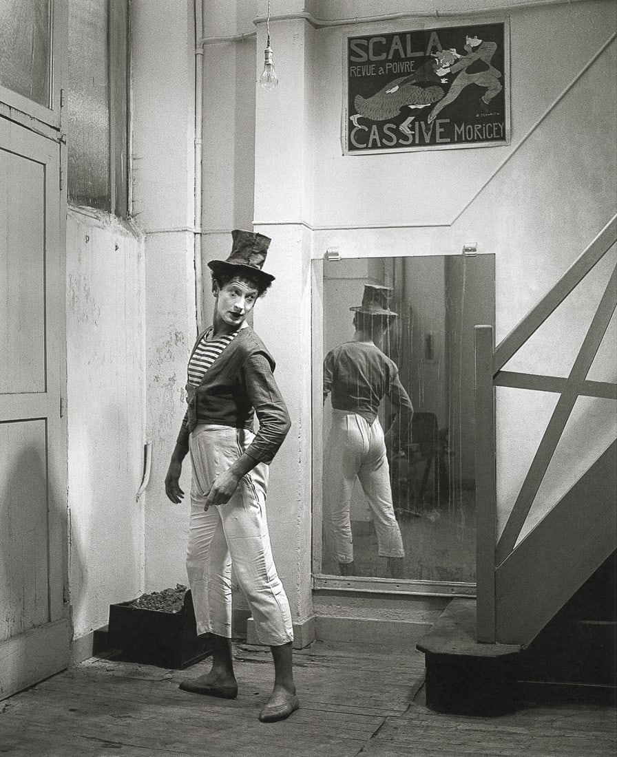 RENE GROEBLI - Marcel Marceau, 1950: Artist: Rene Groebli Title: Marcel Marceau, 1950 Medium: Photo Litho, 2015, Germany Dimensions: 9.3x11.4" Description: Heat Wax Mounted on 12x16" Conservation Board Artist Bio: Rene Groebli (b. 1927)