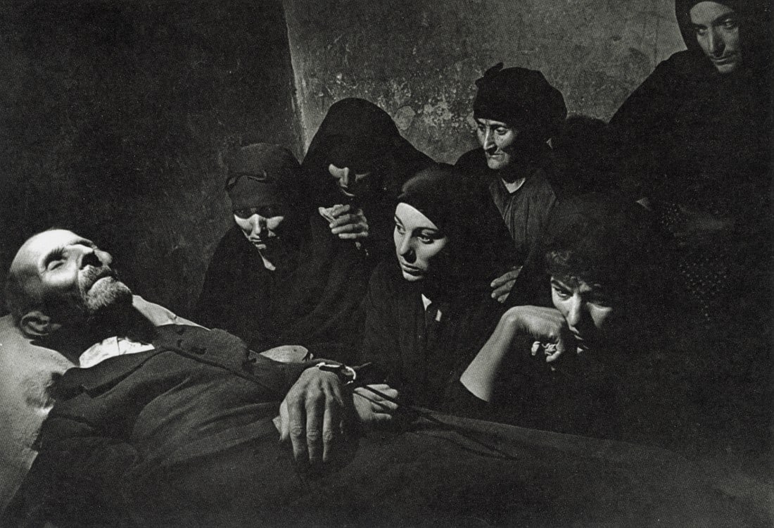 W. EUGENE SMITH - Spanish Village Wake, 1950: Artist: W. Eugene Smith Title: Spanish Village Wake, 1950 Medium: Sheet Fed Gravure, 1989, Switzerland Dimensions: 6.9x4.75" Description: Heat Wax Mounted on 8.5x11" Conservation Board Artist Bio: W.