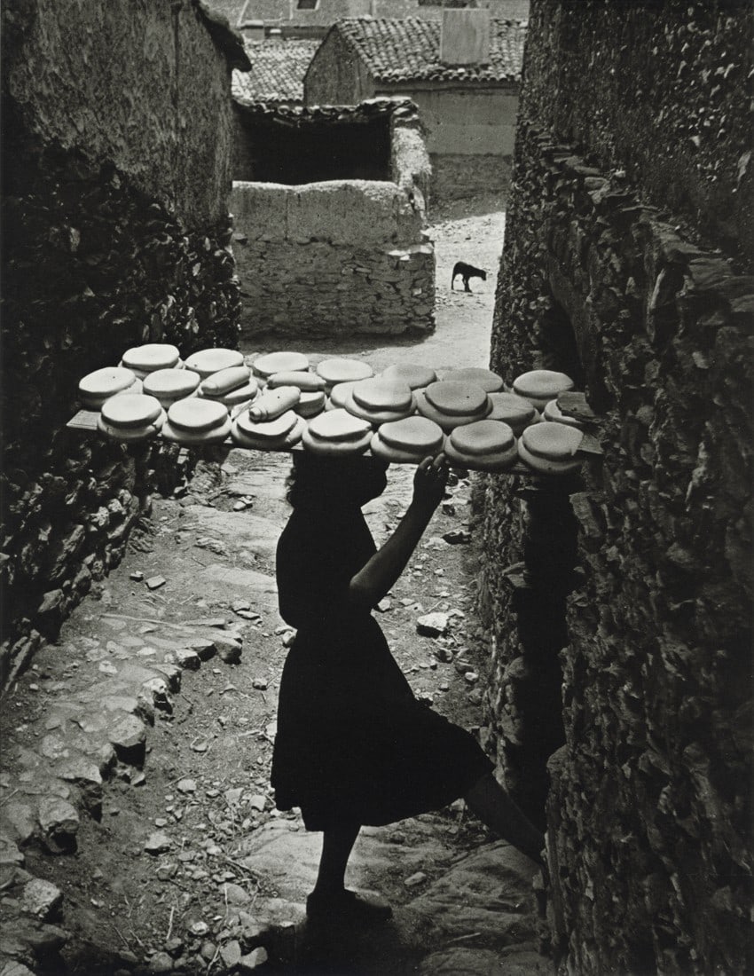 W. EUGENE SMITH - Woman with Bread, Spain, 1950: Artist: W. Eugene Smith Title: Woman with Bread, Spain, 1950 Medium: Photo Litho, 1999, USA Dimensions: 6.8x8.8" Description: Heat Wax Mounted on 11x14" Conservation Board Artist Bio: W. Eugene Smith