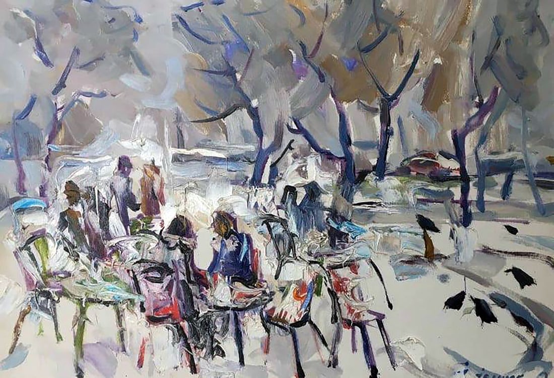 Oil painting Quiet conversation Kalenyuk Alex (1 of 5)