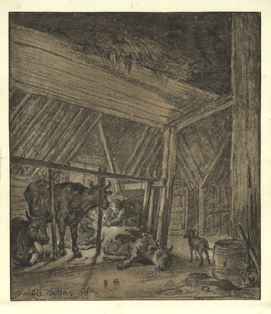 Paul Potter - A Cow Calving - 1930 Lithograph 23.5" x 17.75" (1 of 1)