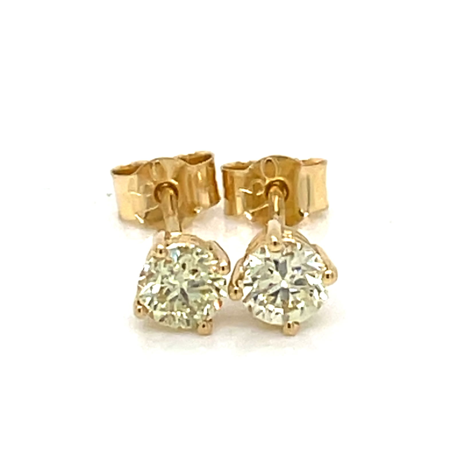 Pair of Yellow Gold Diamond Stud Earrings (1 of 9)