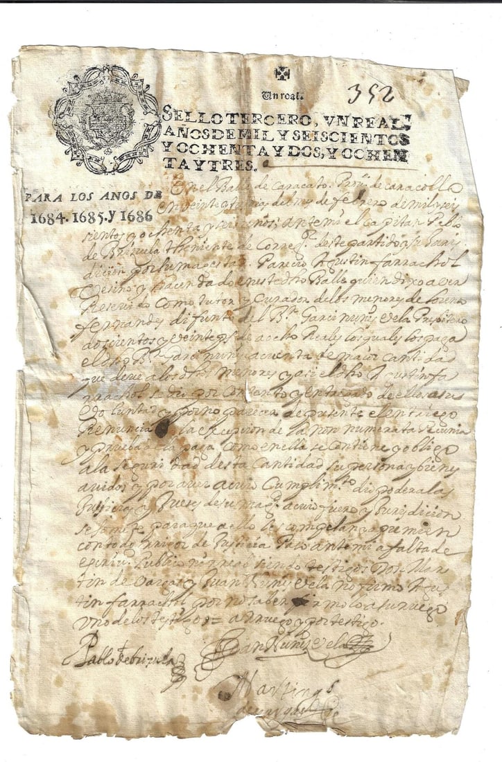 1686 Manuscript Spanish Colonial Peru (1 of 1)