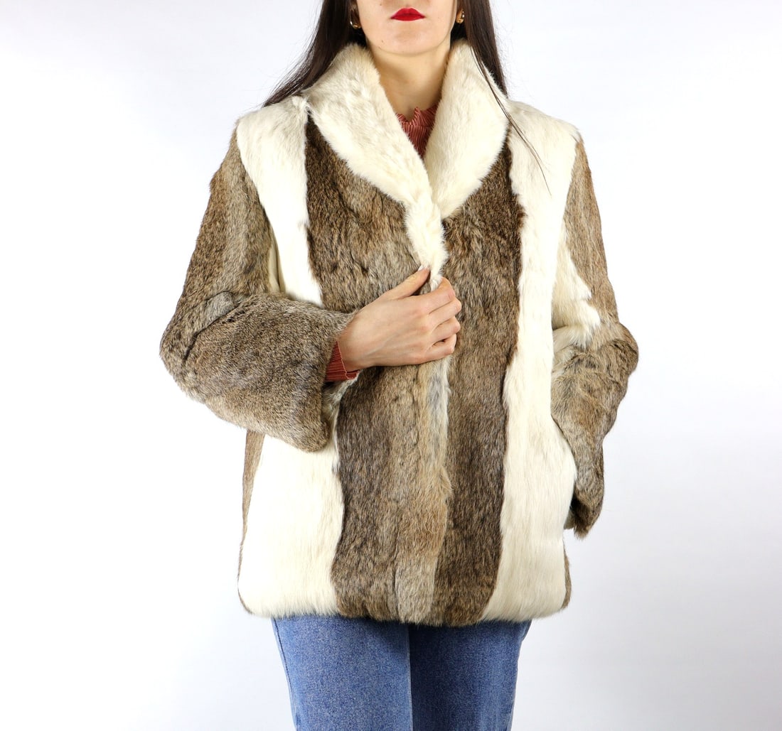 TWO TONE LAPIN FUR JACKET EU: M; US: 12 (1 of 10)