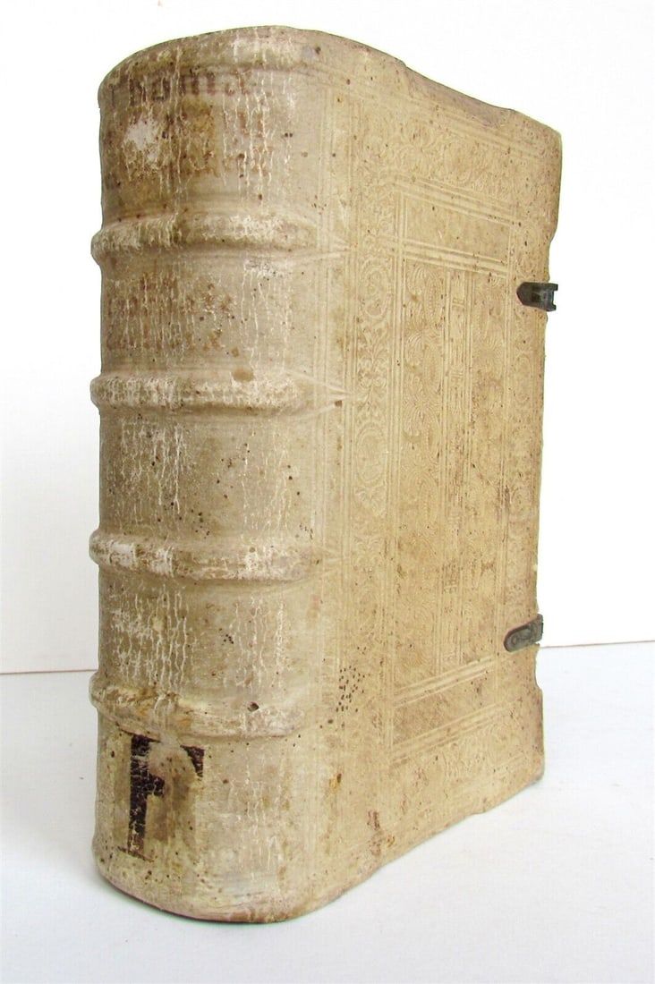 1592 THEOLOGY POLEMIC by T. STAPLETON antique HAND TOOLED PIGSKIN BINDING 16th C (1 of 10)