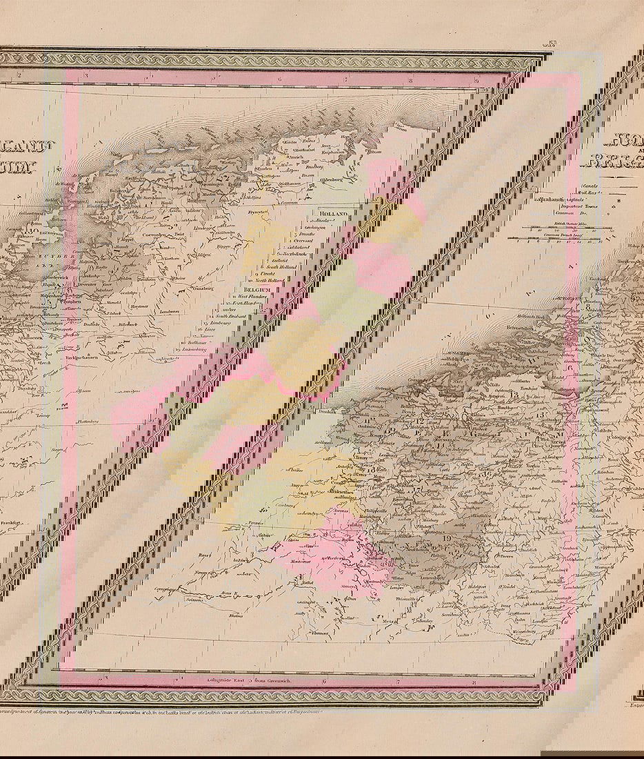 1850 map of Holland and Belgium – Mitchell/Cowperthwait (1 of 4)