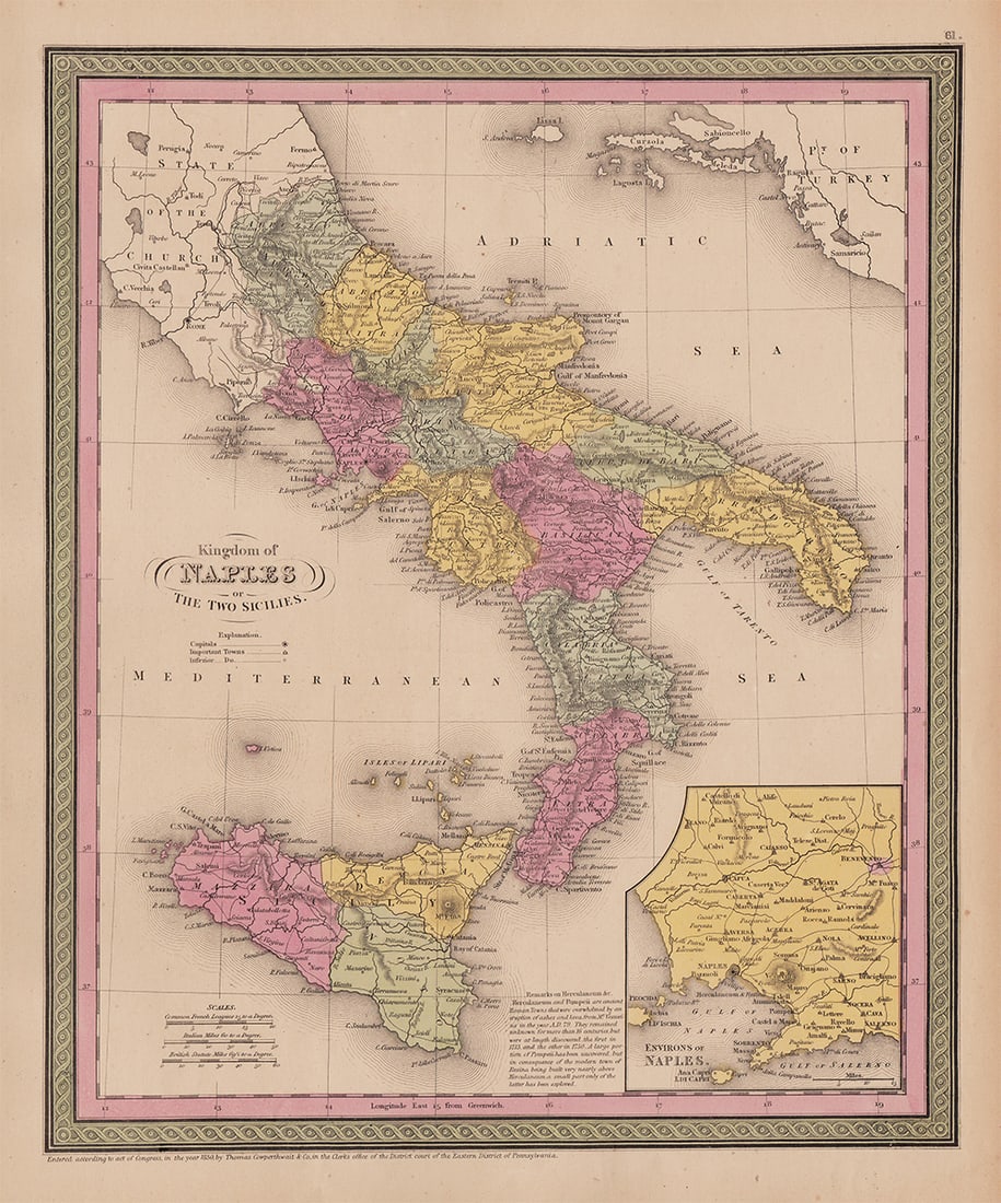 The Kingdom of Naples or The Two Sicilies, 1850 (1 of 4)
