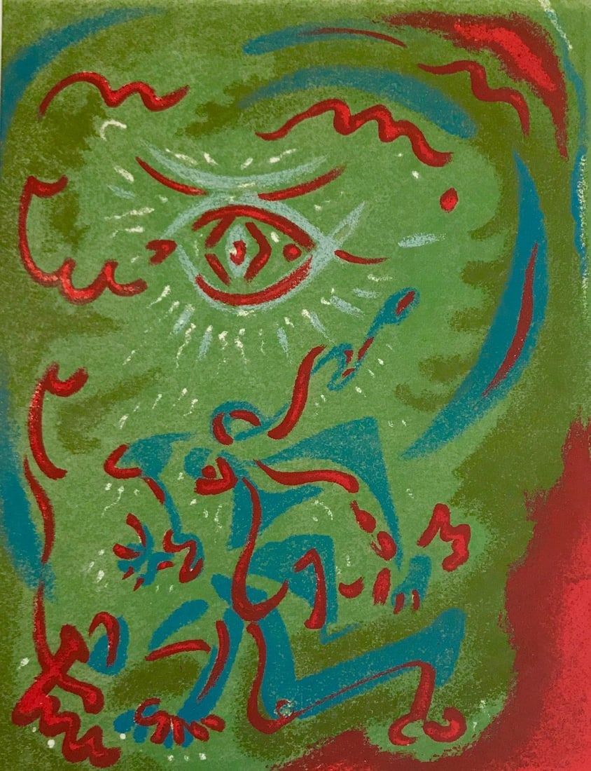 Andre Masson Original Lithograph Untitled 8: Artist: Andre Masson Country: France Title: Untitled 8 Medium: Original Lithograph Paper Size: 11 x 8.50 inch Printed: 1962 by Mourlot Freres, France Editor: Andre Sauret Condition: Fine Certifi