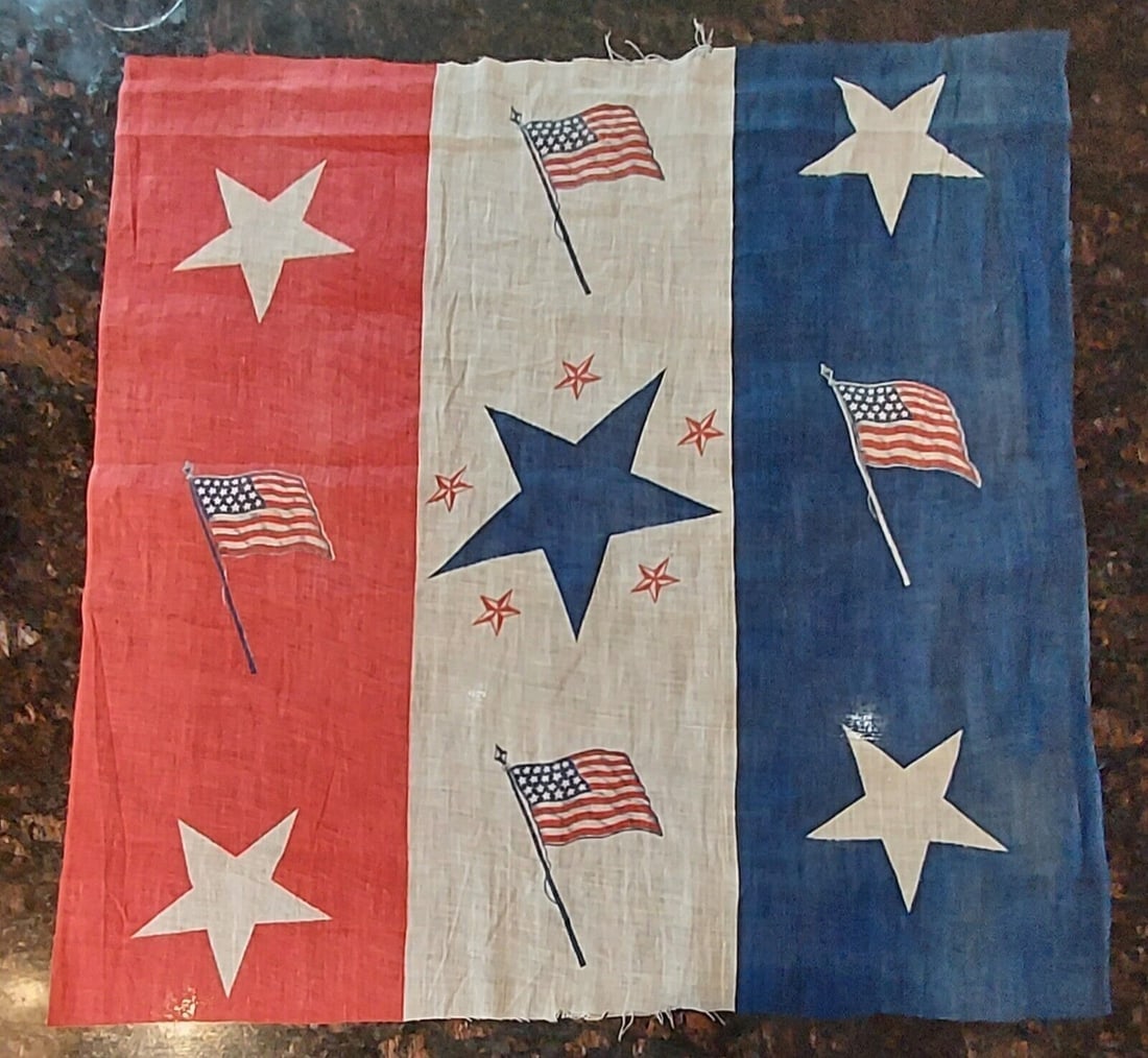 Rare star flag Star Flag 21 x 21" muslin material INCREDIBLE (1 of 1)