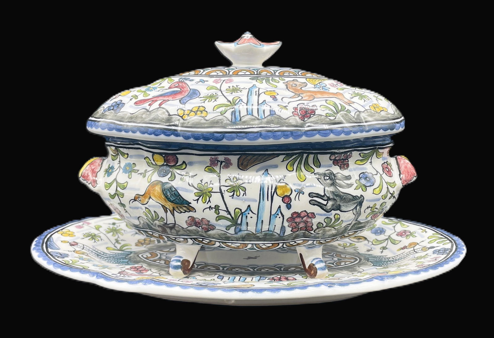 3 PIECE SET REAL COIMBRA PORTUGAL SEC XVII TUREEN AND PLATTER (1 of 8)