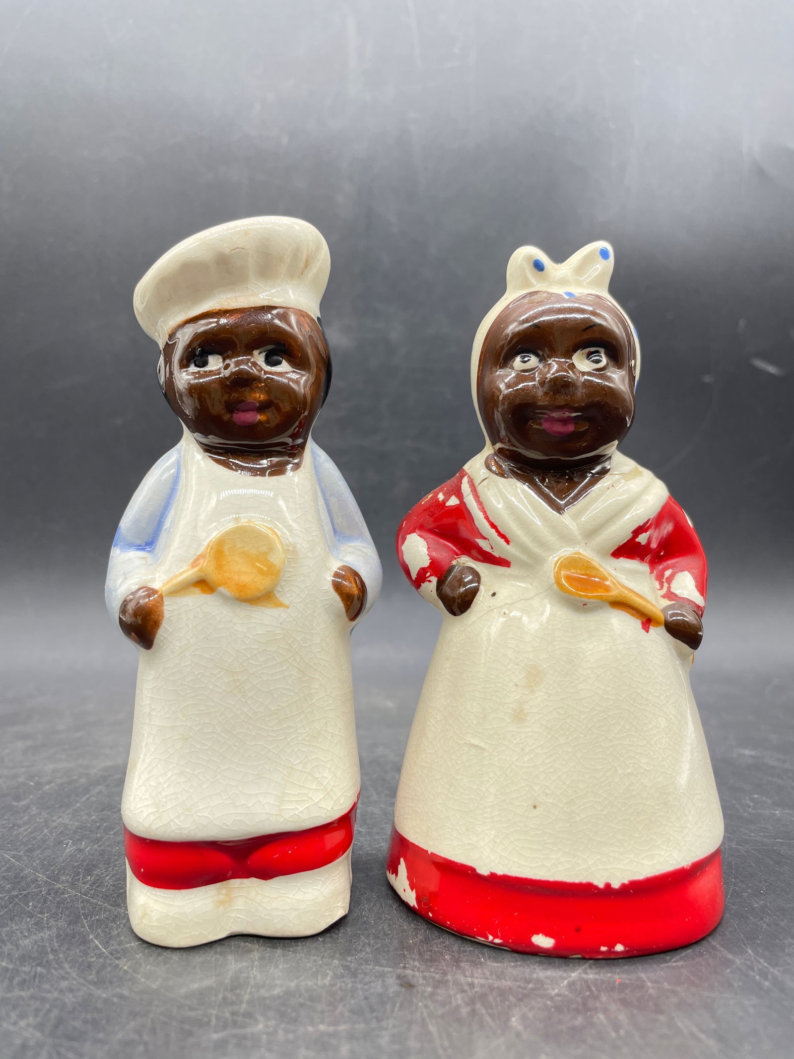 VINTAGE CHEF UNCLE MOSES AUNT JEMIMA BLACK AMERICANA SALT AND PEPPER SHAKERS (1 of 7)