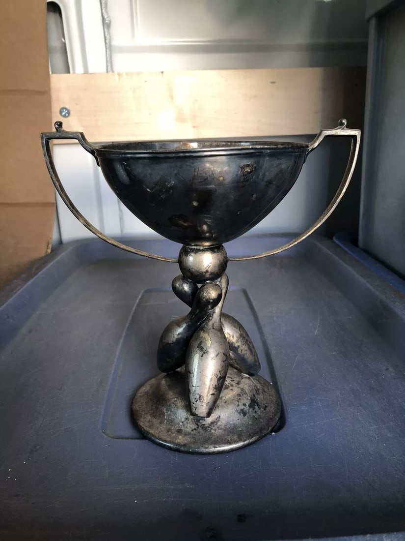 1930’s Bowling Loving Cup Trophy: It measures 7 5/8” x 7 1/2” and it dates around 1930. It has wear as shown in the photos Shipping: Domestic: Flat-rate of $15.00 to anywhere within the contiguous U.S. International: Forei