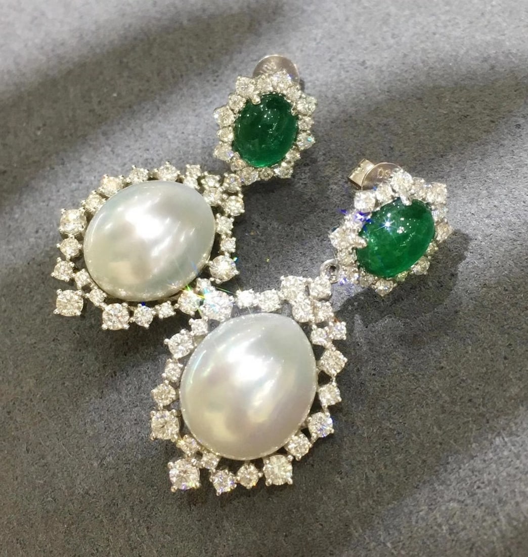 S925 sterling silver pearl earrings (1 of 4)