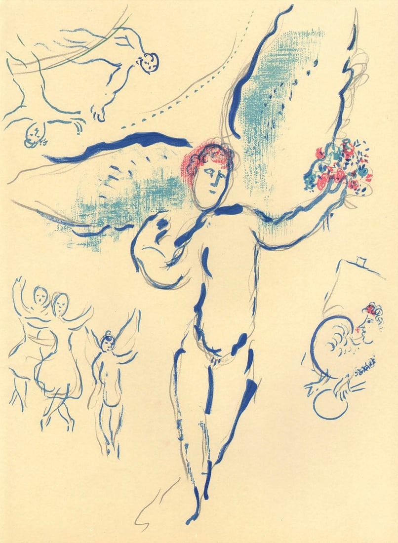 Chagall Sketch of Firebird Lithograph Paris Opera 1966 (1 of 1)