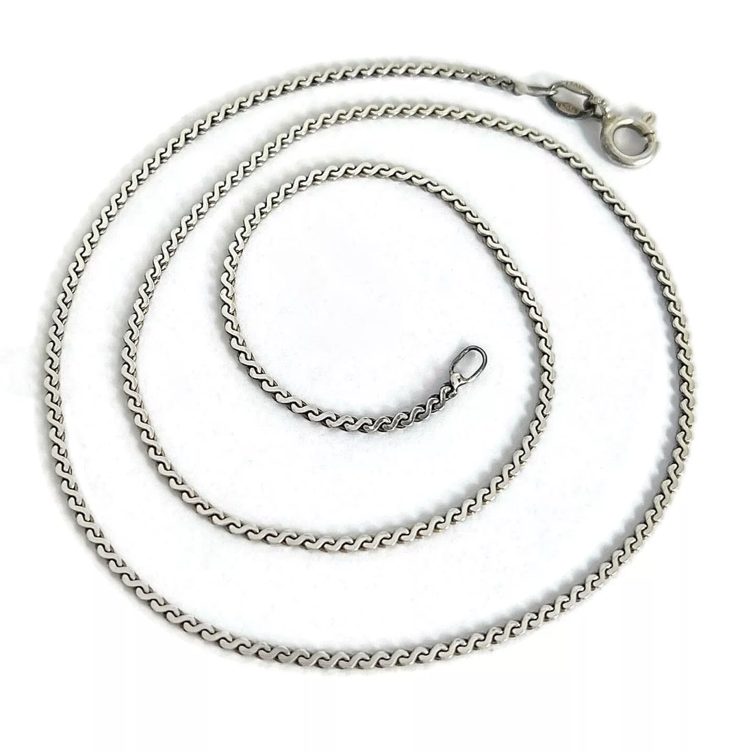 Italian S-Link Chain Necklace 925 Sterling Silver, 15 Inch, 1.4 mm, 2.67 Grams (1 of 7)