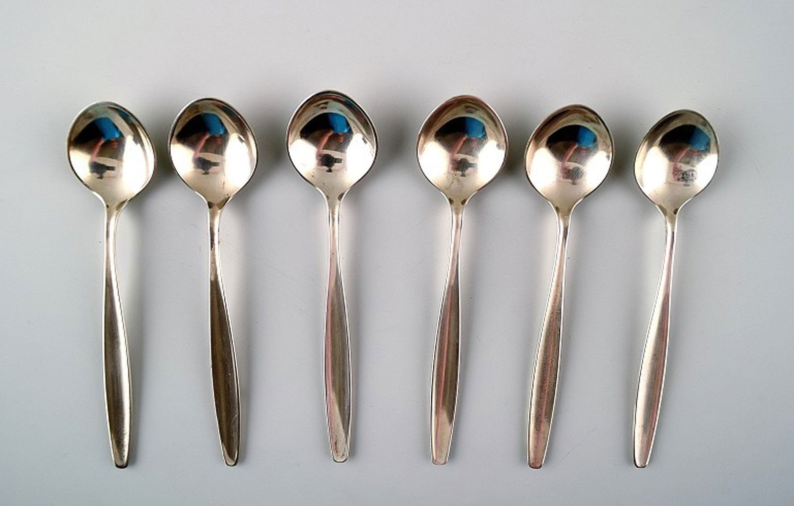 Georg Jensen Cypress Sterling Silver Mocha spoon # 035. 6 pcs. in stock. (1 of 3)