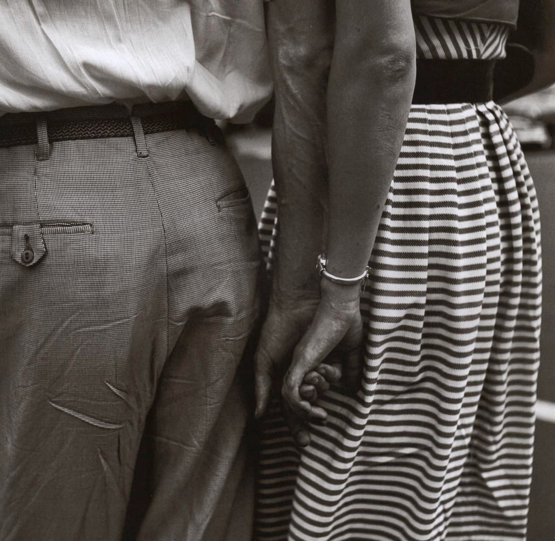 VIVIAN MAIER - Untitled, (Holding hands): Artist: VIVIAN MAIER Print Title: Untitled Medium: Duotone Photolithograph Printed 2010’s in China Image size (inches) approx. 9 x 9” Additional Information: COA included Reserve: $40.00 <
