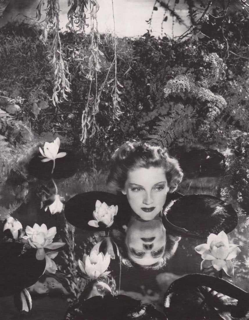ANGUS McBEAN - Dorothy Dickson, c. 1948: Artist: ANGUS McBEAN Print Title: Dorothy Dickson in "Dorothy in the Lily Pool’ c. 1948 Medium: Sheet-fed Gravure Printing Date: 1980's Printed in England Image Size approx: 7.25 X 9 inches Angu
