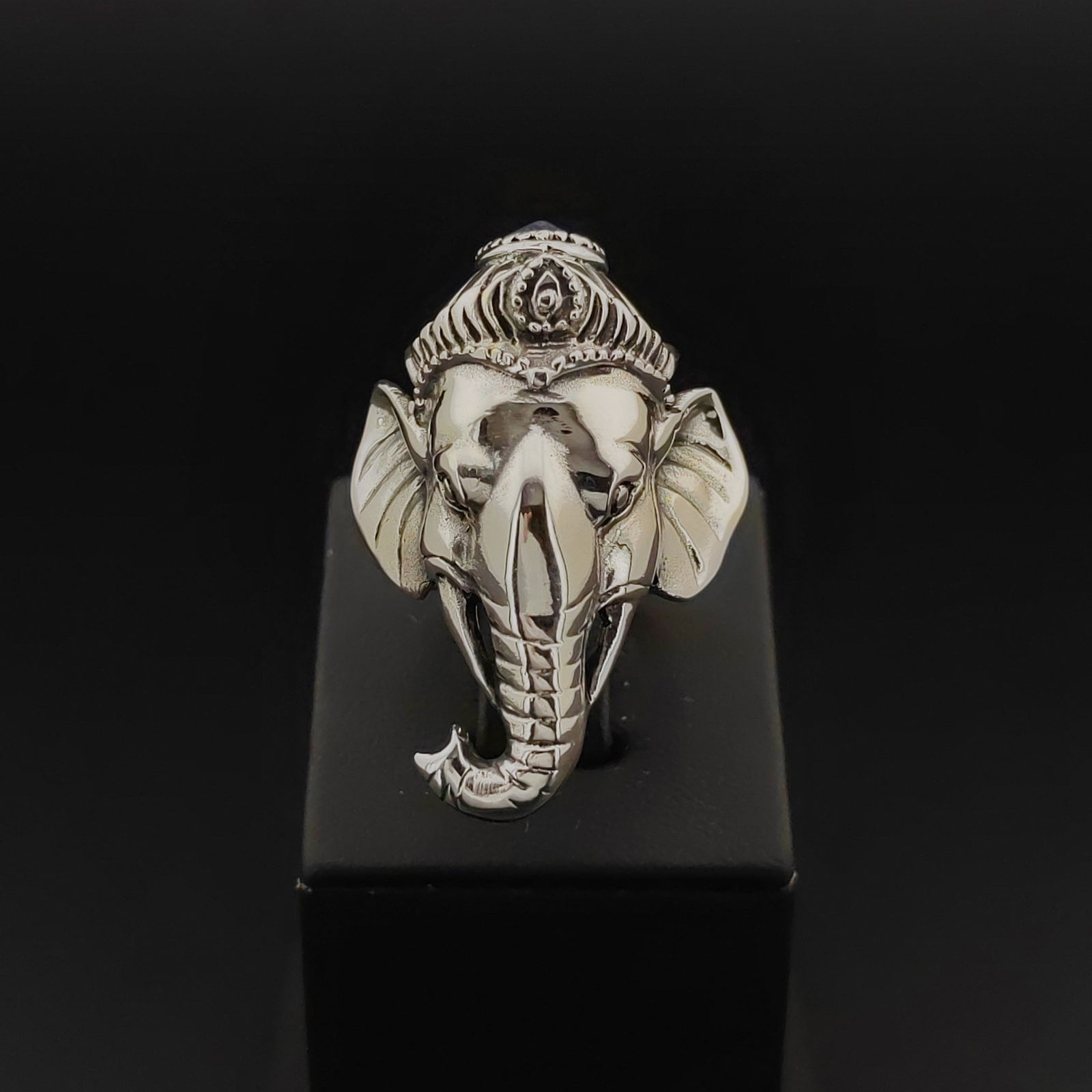 925 Sterling Silver Elephant Buddha Ring (1 of 7)