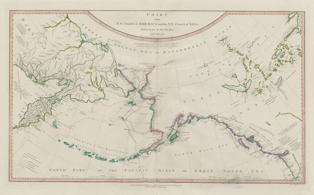 NW Coast of America & NE Coast of Asia… ROBERTS / DELAROCHETTE. Pacific 1794 map (1 of 1)
