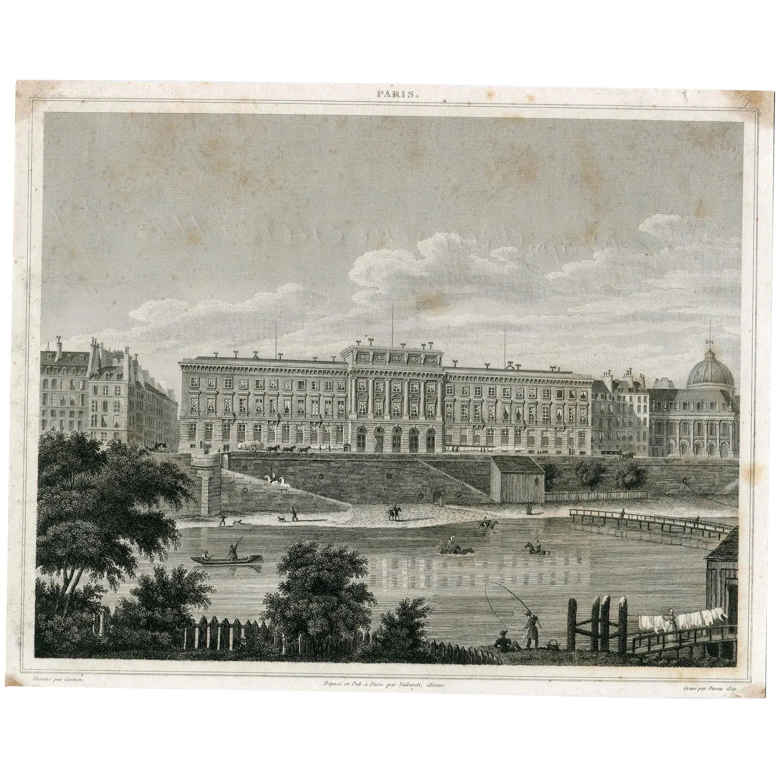 Hotel des Monnaies-Par?s. Original antique steel engraving. 1820.: Title: Hotel des Monnaies-París. Artist: Cristophe Civeton (París,1796-París,1831). Engraver: Louis Durau. Production date: 1820. Media / Technique: original antique steel engraving. Im