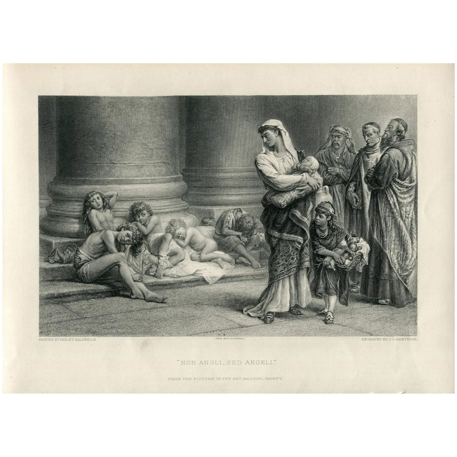 Not angles, but angels - Antique steel engraving - After K Halswelle (1 of 4)