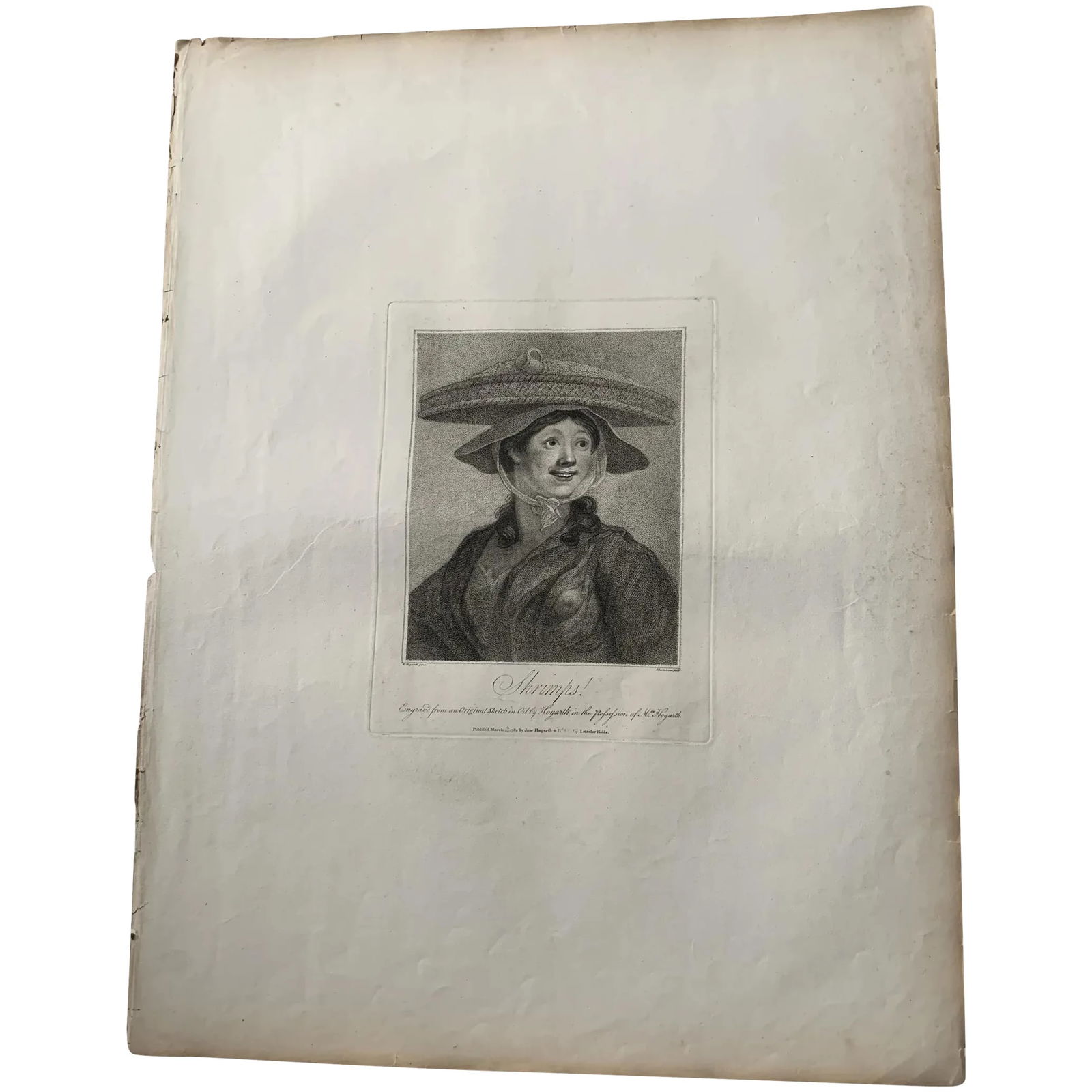 Shrimps!, after W. Hogarth. Heath edition 1822: Title: Shrimps! Engraver: Francesco Bartolozzi (Italian, Florence 1728–1815 Lisbon) Artist: After William Hogarth (British, London 1697–1764 London) Publisher: Published London by Jane Hog