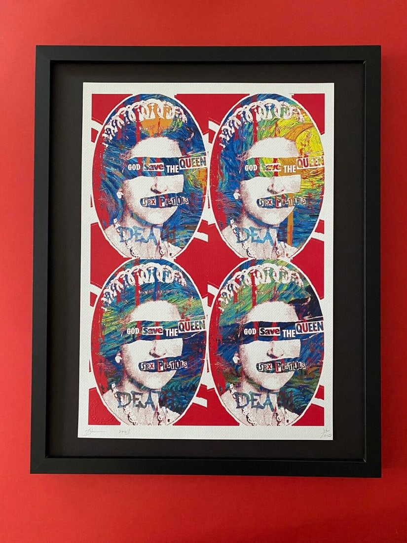 DEATH NYC Hand Signed LARGE Print Framed 16x20in COA SEX PISTOLS UK ELIZABETH N (1 of 5)
