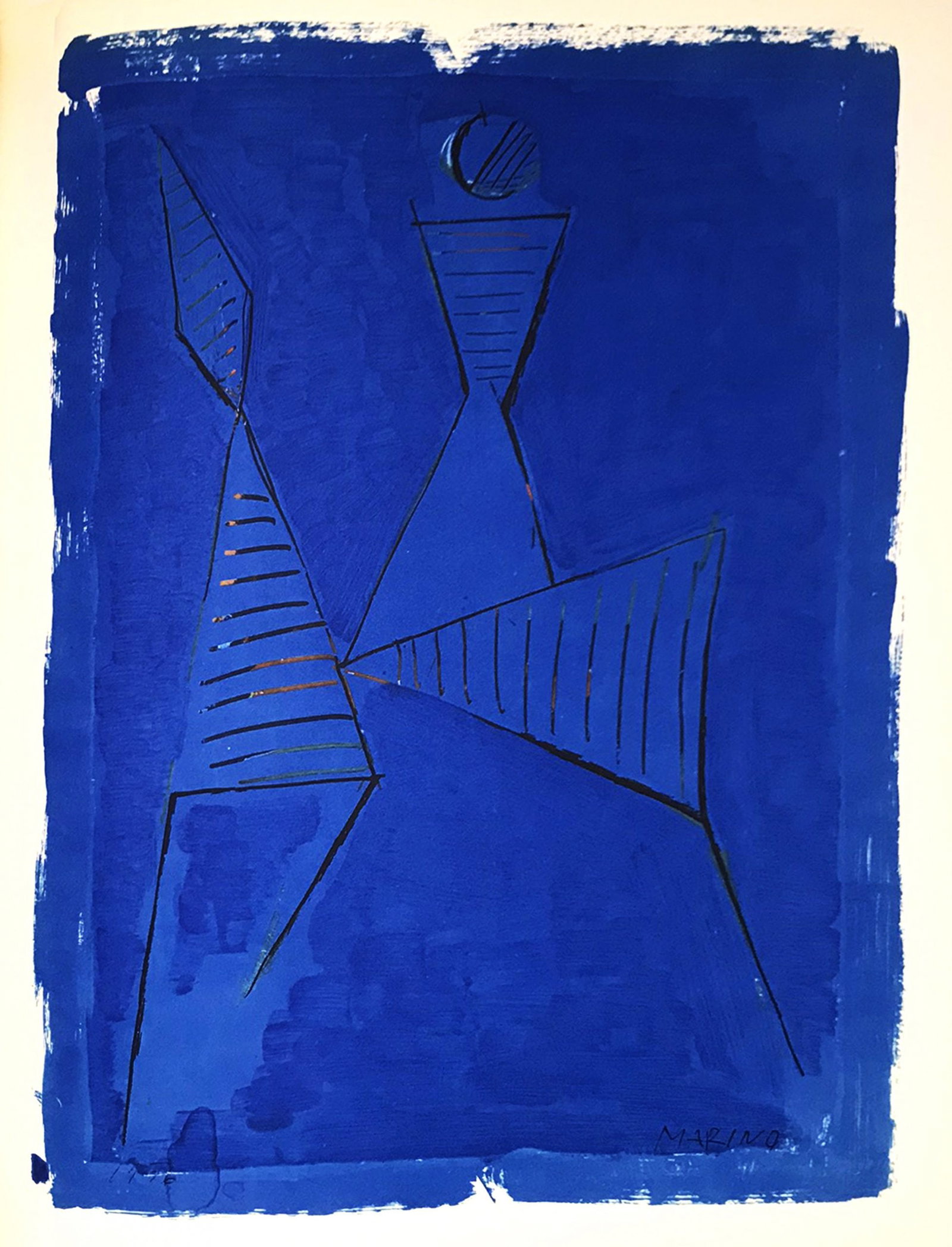 Marino Marini 7 Composition with rider 1960: Medium: Heliogravure, 7 Size: 11.50 x 10.50 inch Printed: 1960 in Germany on vellum paper Provenance: Marini Book 1960 Condition Fine COA is included Please note that this lot has