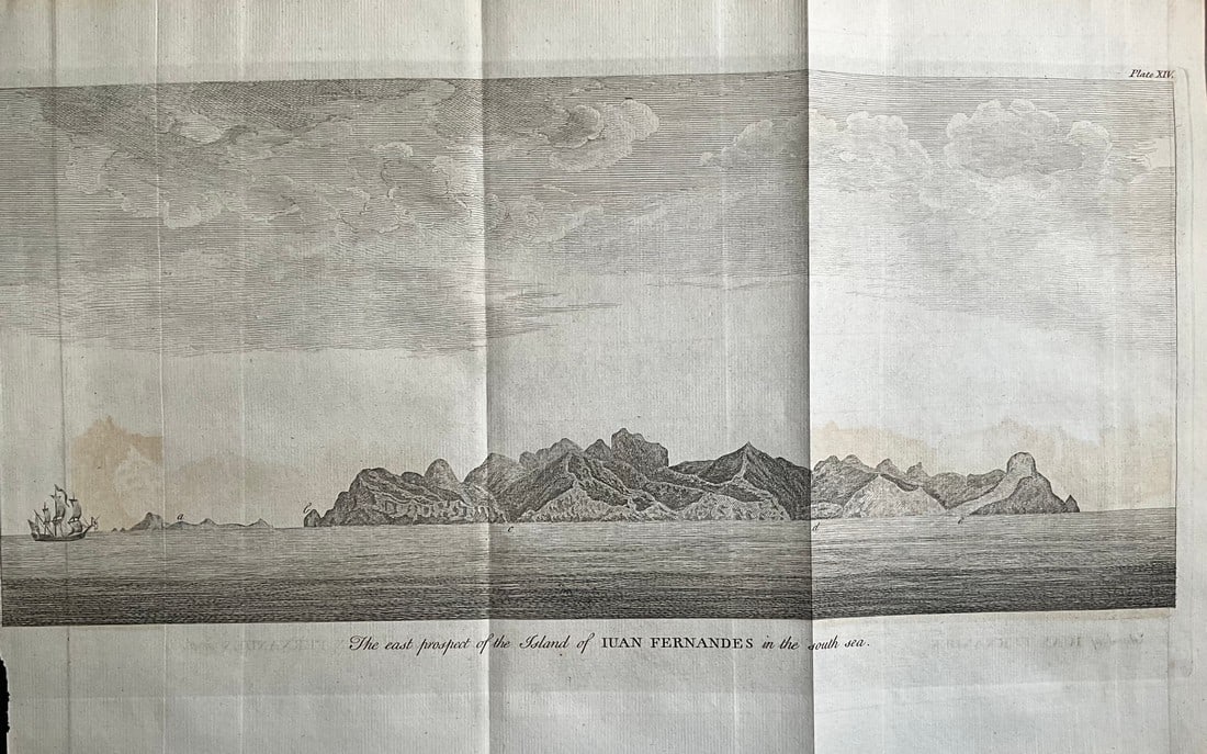 1756 The Remote Chilean Juan Fernandez Archipelago, Eastern Robinson Crusoe Island, by G. Anson (1 of 1)