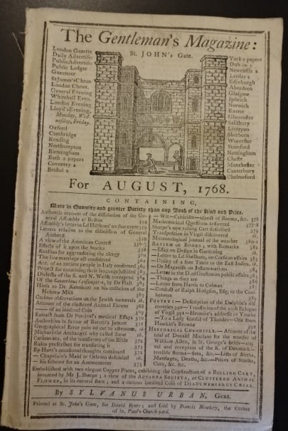 1768 Magazine American News Boston General Amherst (1 of 5)