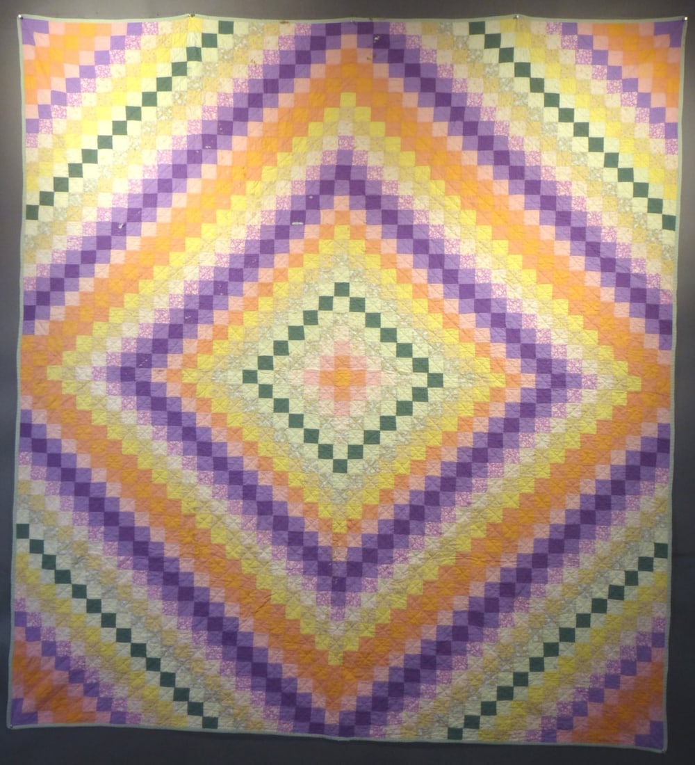 Antique "Trip Around the World" Quilt (1 of 9)