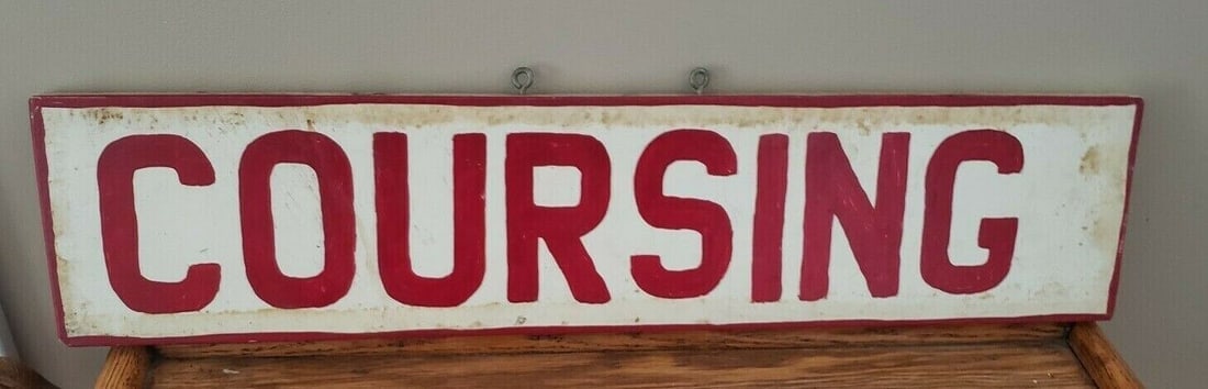 Coursing sign horse riding equestrian hand painted painting on board (1 of 3)