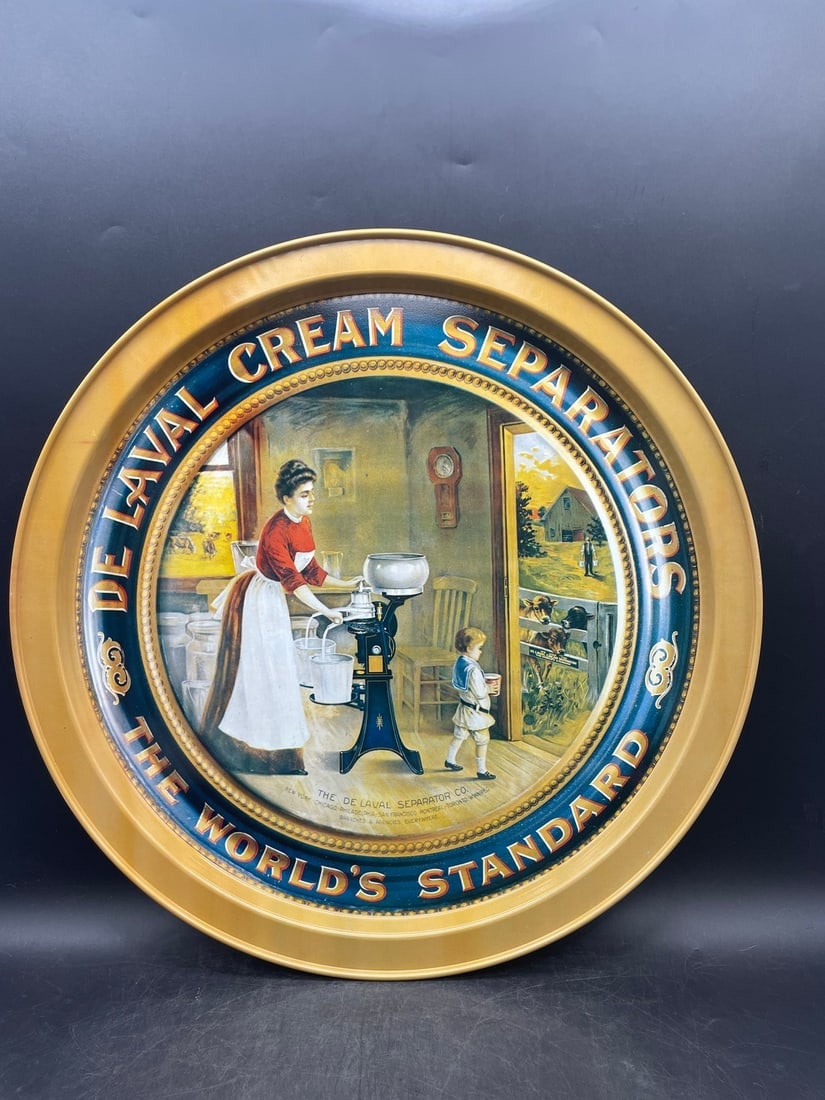 DE LAVAL CREAM SEPARATOR METAL ADVERTISING TRAY SIGN (1 of 6)