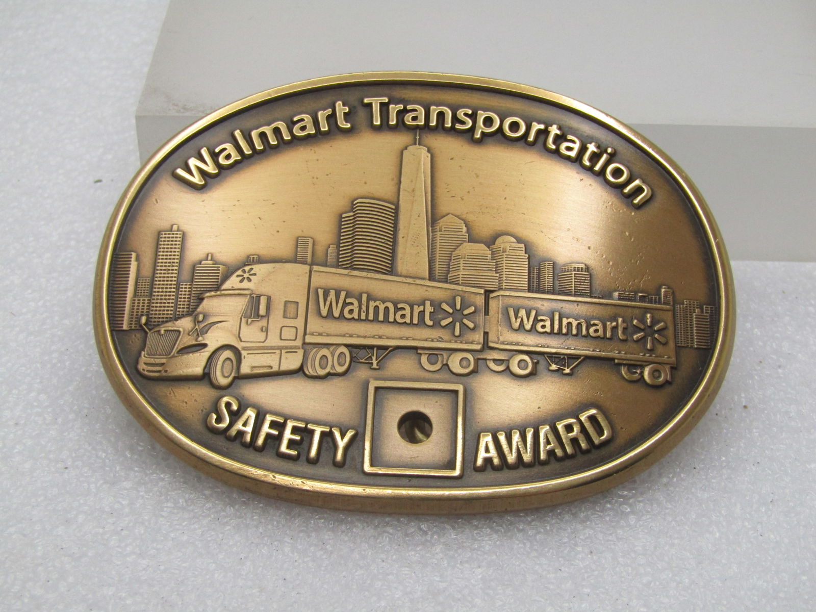 Walmart Safety Award Belt Buckle, Brass, 3.25" and 2-3/8 (1 of 5)