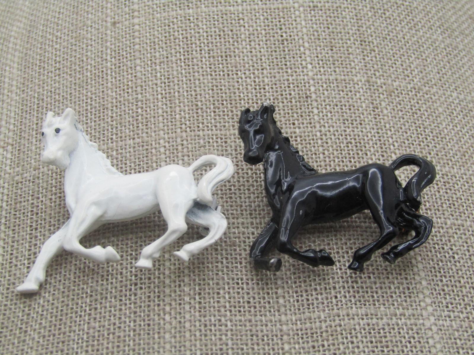 Vintage Black & White Horse Brooches, 1960's (1 of 4)