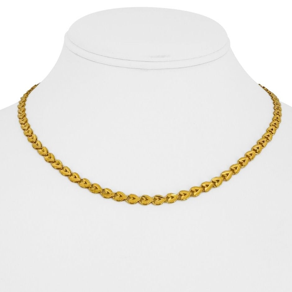24k Pure Yellow Gold 12g Ladies Diamond Cut 4mm Fancy Link Necklace 15" (1 of 8)