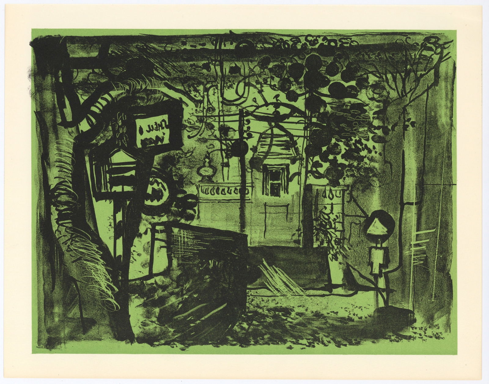 John Piper "Niton, Isle of Wight" original lithograph: Title: John Piper "Niton, Isle of Wight" original lithograph Description: Medium: original lithograph. Printed in 1955 and published in New York by Curt Valentin. Sheet size: 9 1/2 x 12 1/4 inches (24